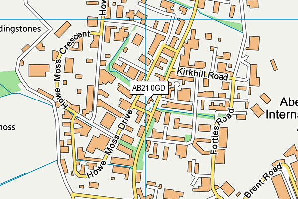 AB21 0GD map - OS VectorMap District (Ordnance Survey)