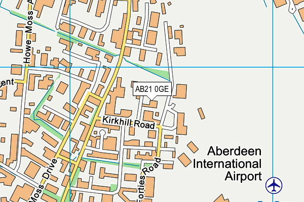 AB21 0GE map - OS VectorMap District (Ordnance Survey)