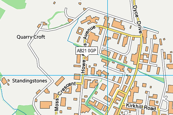 AB21 0GP map - OS VectorMap District (Ordnance Survey)