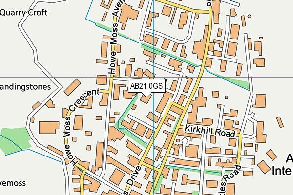 AB21 0GS map - OS VectorMap District (Ordnance Survey)