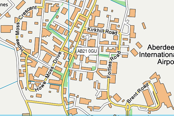 AB21 0GU map - OS VectorMap District (Ordnance Survey)