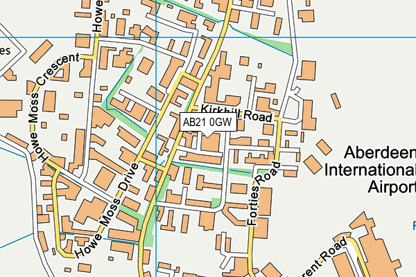 AB21 0GW map - OS VectorMap District (Ordnance Survey)