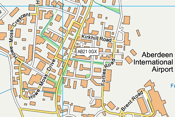 AB21 0GX map - OS VectorMap District (Ordnance Survey)