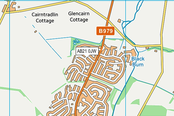 AB21 0JW map - OS VectorMap District (Ordnance Survey)