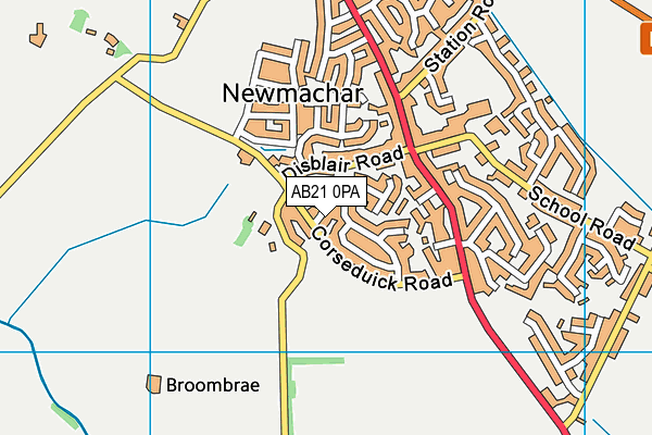 AB21 0PA map - OS VectorMap District (Ordnance Survey)