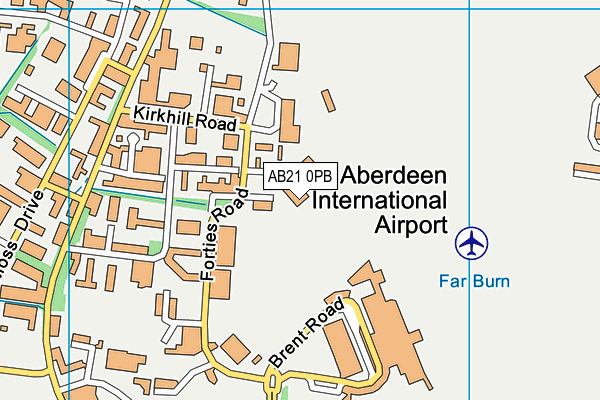 AB21 0PB map - OS VectorMap District (Ordnance Survey)