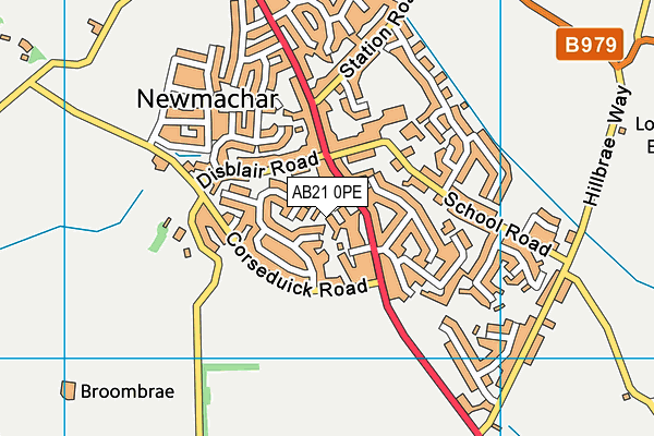 AB21 0PE map - OS VectorMap District (Ordnance Survey)