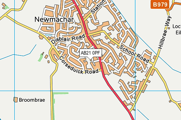 AB21 0PF map - OS VectorMap District (Ordnance Survey)