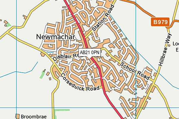 AB21 0PN map - OS VectorMap District (Ordnance Survey)