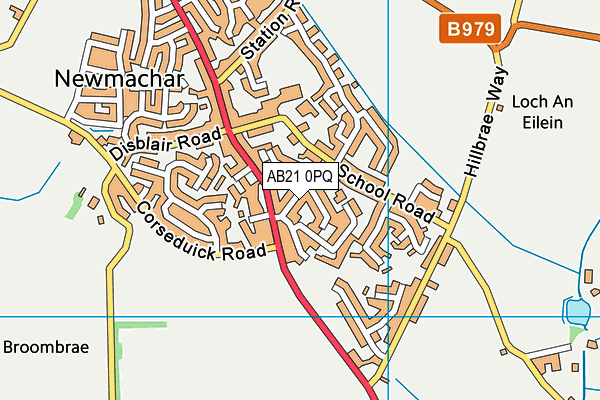 AB21 0PQ map - OS VectorMap District (Ordnance Survey)