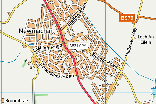 AB21 0PY map - OS VectorMap District (Ordnance Survey)