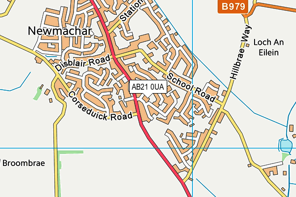 AB21 0UA map - OS VectorMap District (Ordnance Survey)