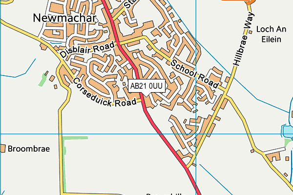 AB21 0UU map - OS VectorMap District (Ordnance Survey)