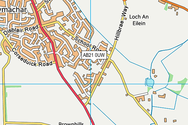 AB21 0UW map - OS VectorMap District (Ordnance Survey)