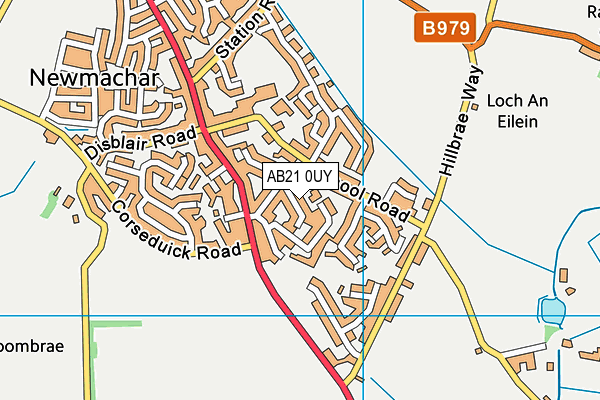 AB21 0UY map - OS VectorMap District (Ordnance Survey)