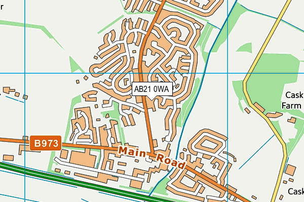 AB21 0WA map - OS VectorMap District (Ordnance Survey)