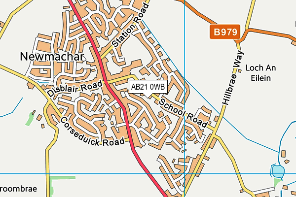AB21 0WB map - OS VectorMap District (Ordnance Survey)