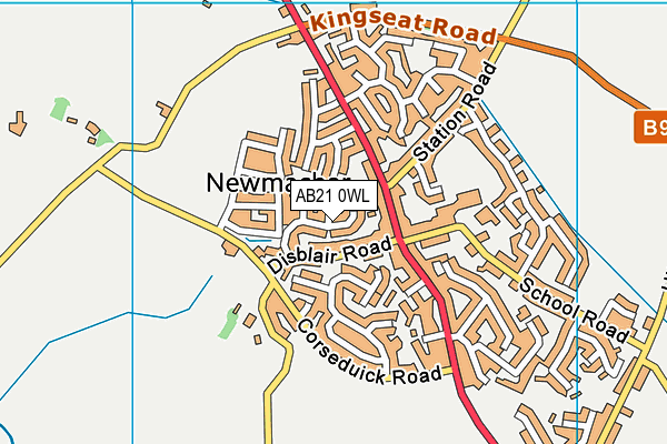 AB21 0WL map - OS VectorMap District (Ordnance Survey)