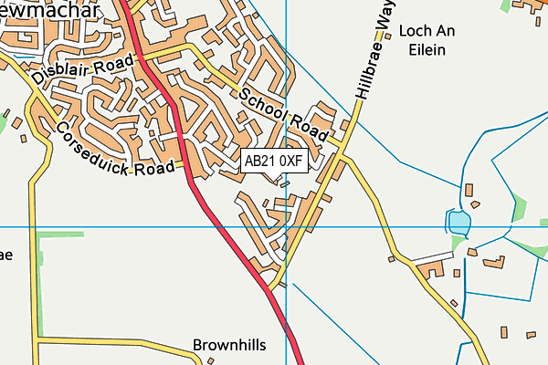 AB21 0XF map - OS VectorMap District (Ordnance Survey)
