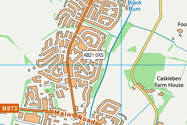 AB21 0XS map - OS VectorMap District (Ordnance Survey)