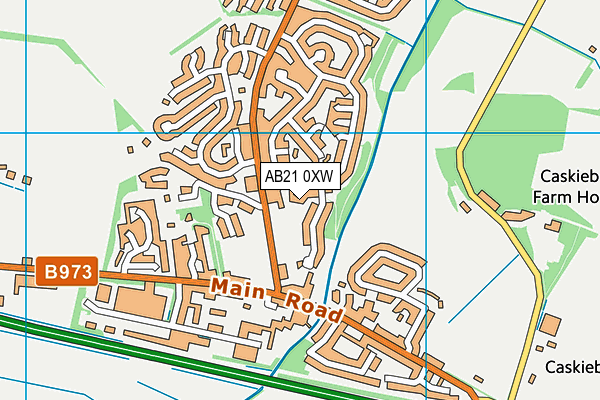 AB21 0XW map - OS VectorMap District (Ordnance Survey)