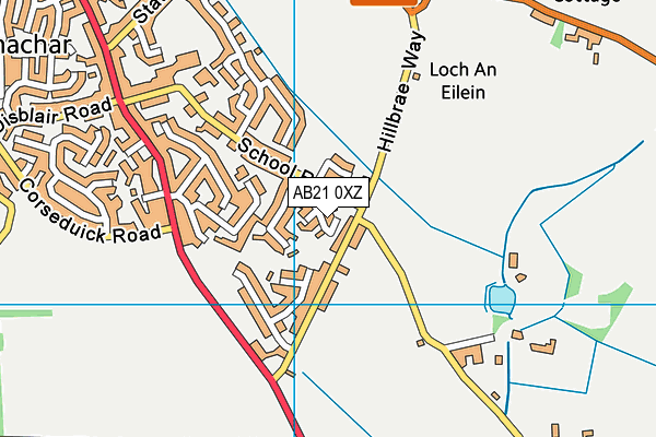 AB21 0XZ map - OS VectorMap District (Ordnance Survey)