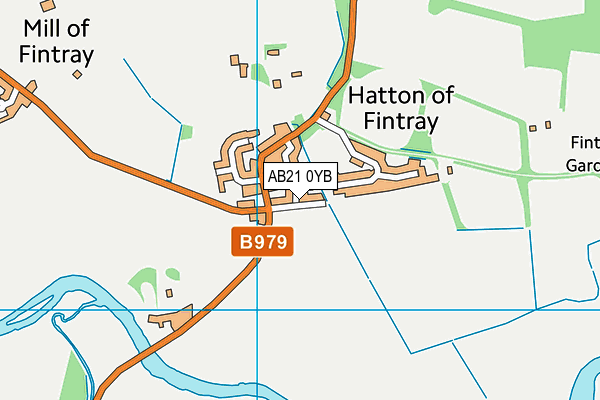 AB21 0YB map - OS VectorMap District (Ordnance Survey)