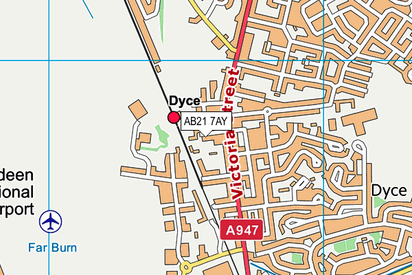 AB21 7AY map - OS VectorMap District (Ordnance Survey)