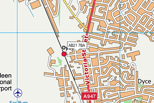 AB21 7BA map - OS VectorMap District (Ordnance Survey)