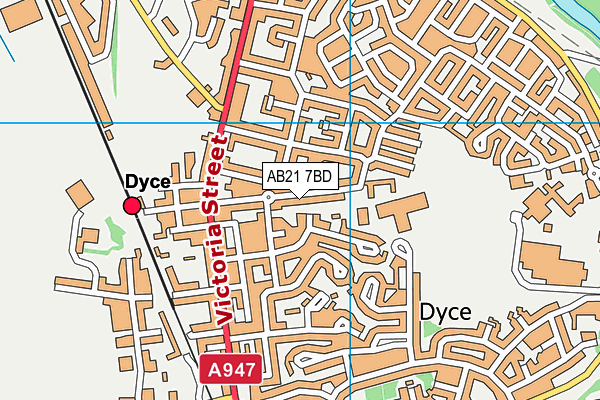 AB21 7BD map - OS VectorMap District (Ordnance Survey)