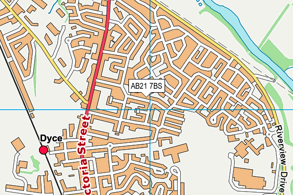 AB21 7BS map - OS VectorMap District (Ordnance Survey)