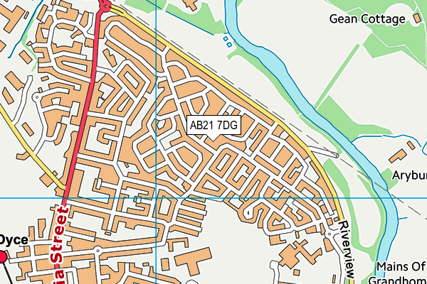 AB21 7DG map - OS VectorMap District (Ordnance Survey)