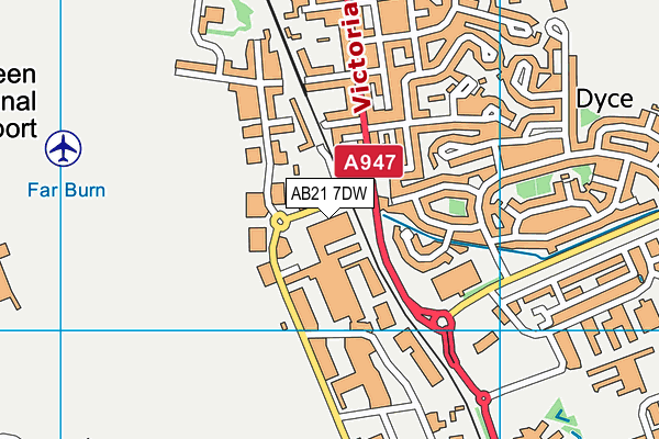 AB21 7DW map - OS VectorMap District (Ordnance Survey)
