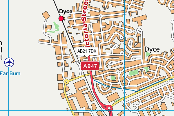 AB21 7DX map - OS VectorMap District (Ordnance Survey)