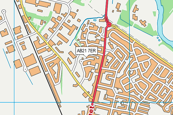 AB21 7ER map - OS VectorMap District (Ordnance Survey)