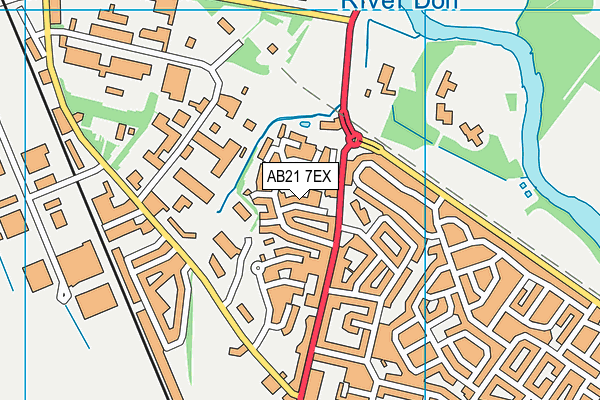 AB21 7EX map - OS VectorMap District (Ordnance Survey)