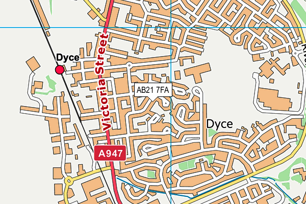 AB21 7FA map - OS VectorMap District (Ordnance Survey)