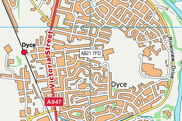 AB21 7FD map - OS VectorMap District (Ordnance Survey)