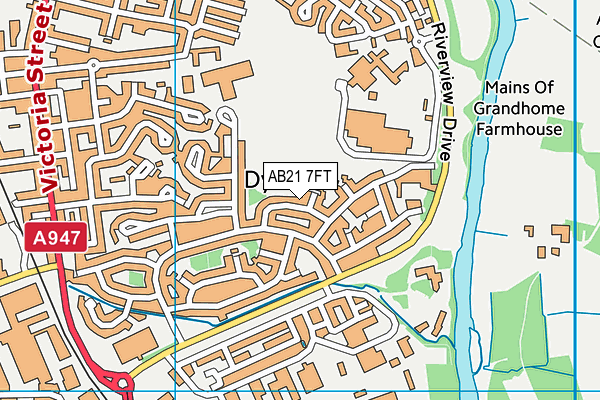 AB21 7FT map - OS VectorMap District (Ordnance Survey)