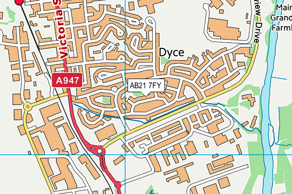 AB21 7FY map - OS VectorMap District (Ordnance Survey)