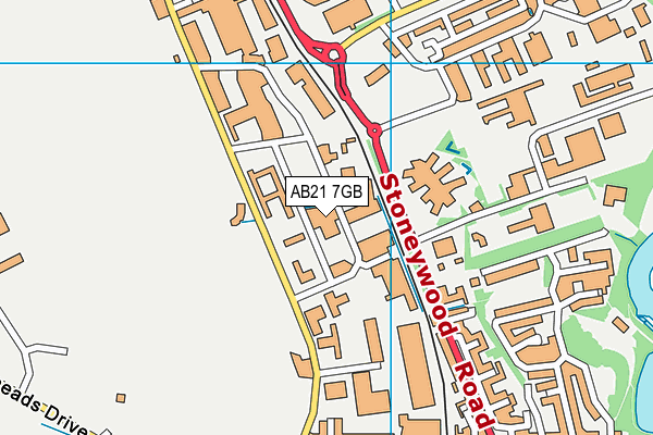 AB21 7GB map - OS VectorMap District (Ordnance Survey)