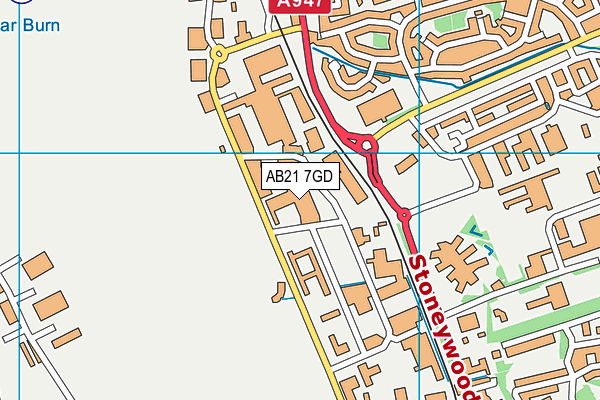AB21 7GD map - OS VectorMap District (Ordnance Survey)