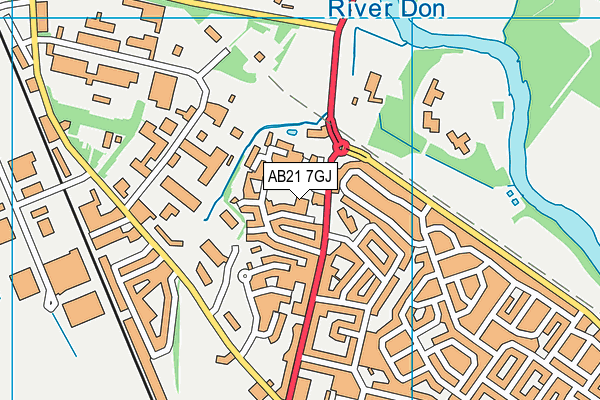 AB21 7GJ map - OS VectorMap District (Ordnance Survey)