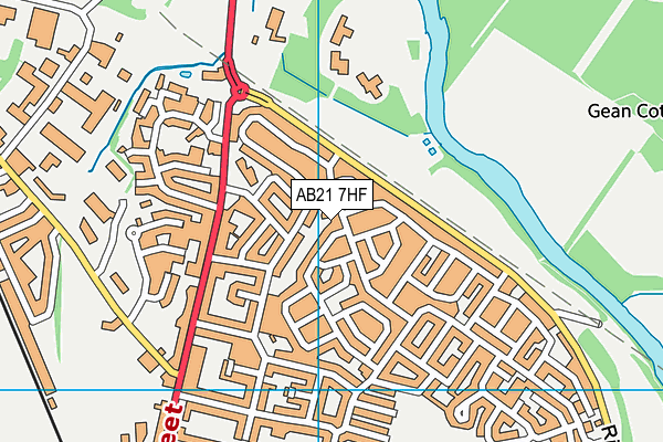 AB21 7HF map - OS VectorMap District (Ordnance Survey)