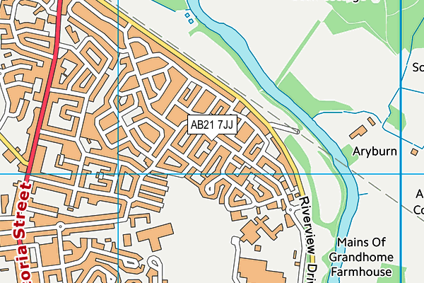 AB21 7JJ map - OS VectorMap District (Ordnance Survey)