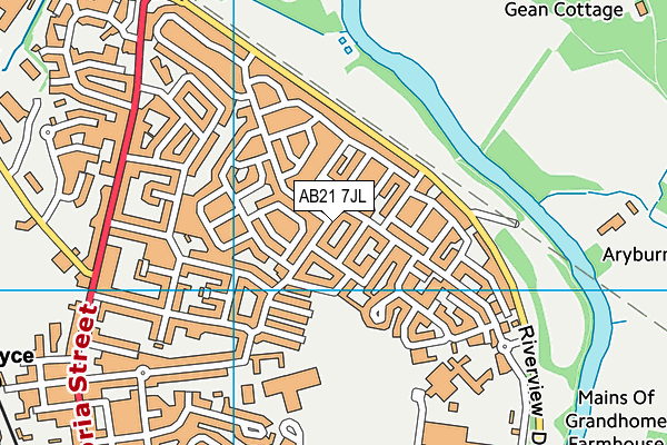 AB21 7JL map - OS VectorMap District (Ordnance Survey)