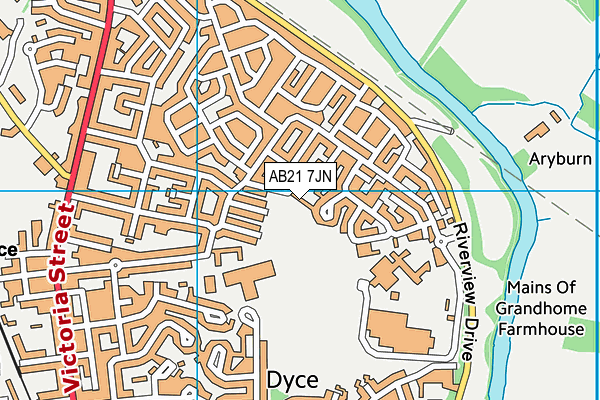 AB21 7JN map - OS VectorMap District (Ordnance Survey)