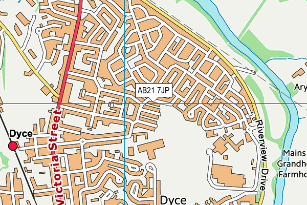 AB21 7JP map - OS VectorMap District (Ordnance Survey)