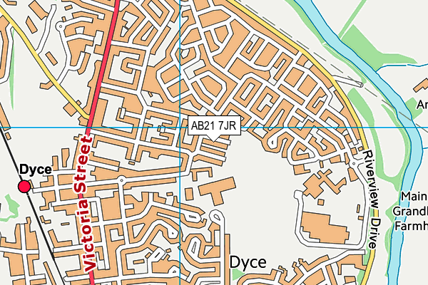 AB21 7JR map - OS VectorMap District (Ordnance Survey)