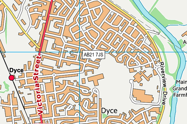AB21 7JS map - OS VectorMap District (Ordnance Survey)